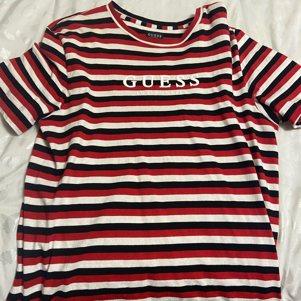 Guess Los Angeles Striped Tee Size Medium.